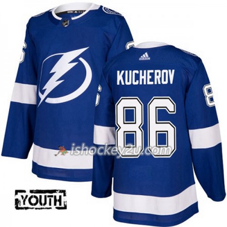 Børn NHL Tampa Bay Lightning Trøje Nikita Kucherov 86 Adidas 2017-2018 Blå Authentic